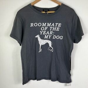 Wildfox Gray Short Sleeve Distressed Edges Graphic Tee